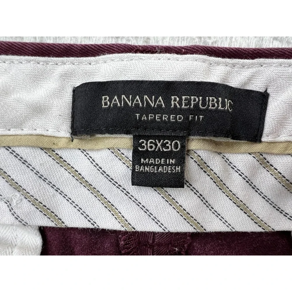 Banana Republic Pants Mens 36x30 Red Tapered Rapid Movement Chino Stretch Casual